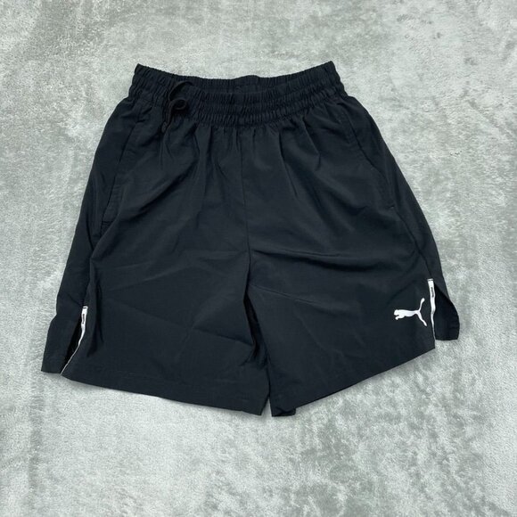Puma Black Mens Athletic Shorts Size M Lightweight Stretchy a1396 - Picture 1 of 5